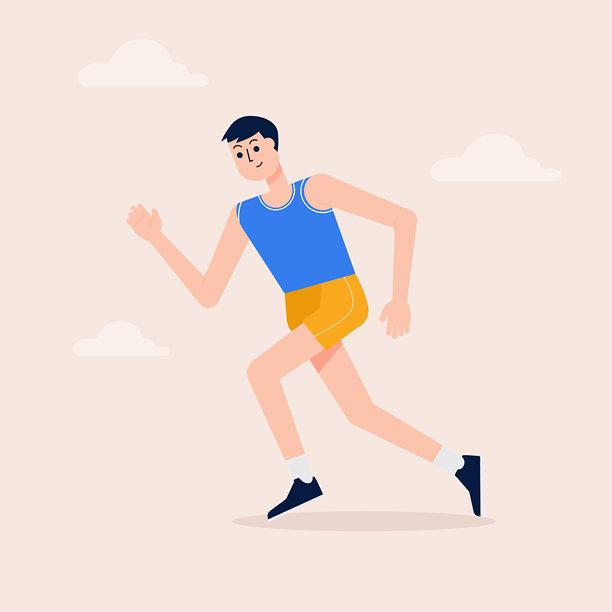 男性运动员跑步现代插画图片下载