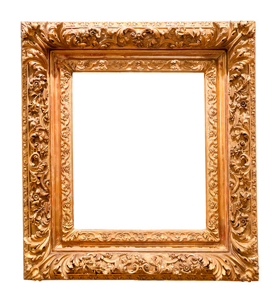 巴洛克风格的垂直装饰金色画框图片下载