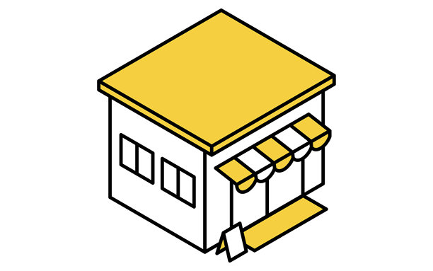 房地产购买，办公室和零售空间的简约线条等距插图图片下载