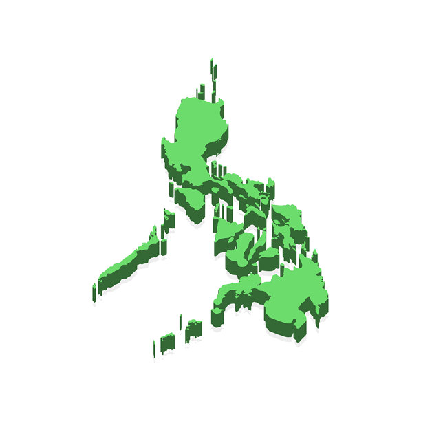 菲律宾三维地图矢量素材设计模板。图片下载