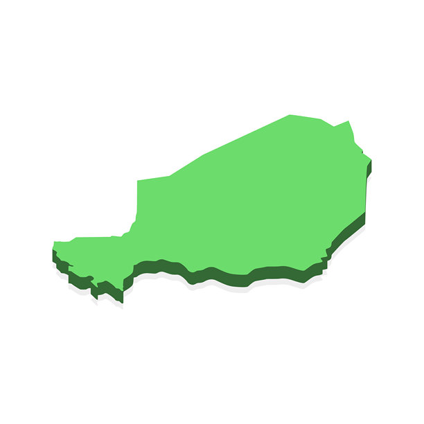 尼日尔三维地图矢量素材设计模板。图片下载