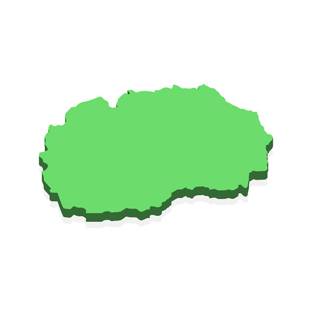 北马其顿三维地图矢量素材设计模板。图片下载