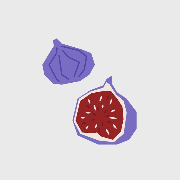 新鲜无花果插画。用于农贸市场宣传的有机水果简约图标。极简扁平风格的收获蔬菜矢量符号。图片下载