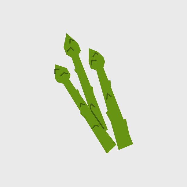 新鲜芦笋插画。用于农贸市场广告的有机蔬菜简约图标。极简手绘扁平风格的收获沙拉蔬菜矢量符号。图片下载