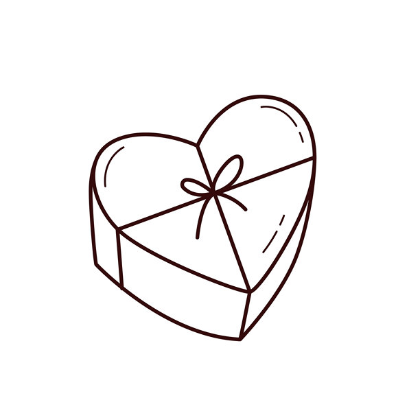 手绘爱心礼物盒涂鸦插画图片下载