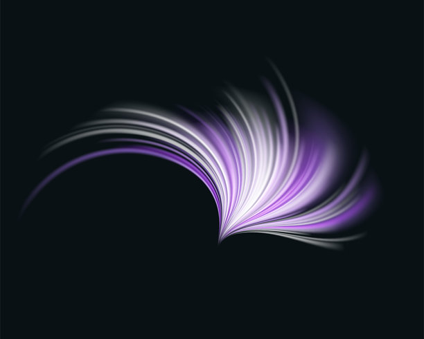 黑色背景上发光的紫色线条，霓虹写实能量速度，抽象光效，矢量插画。图片下载