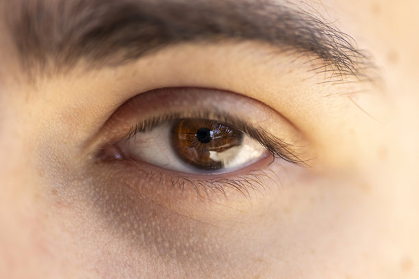 男孩棕色眼睛的微距照片图片下载