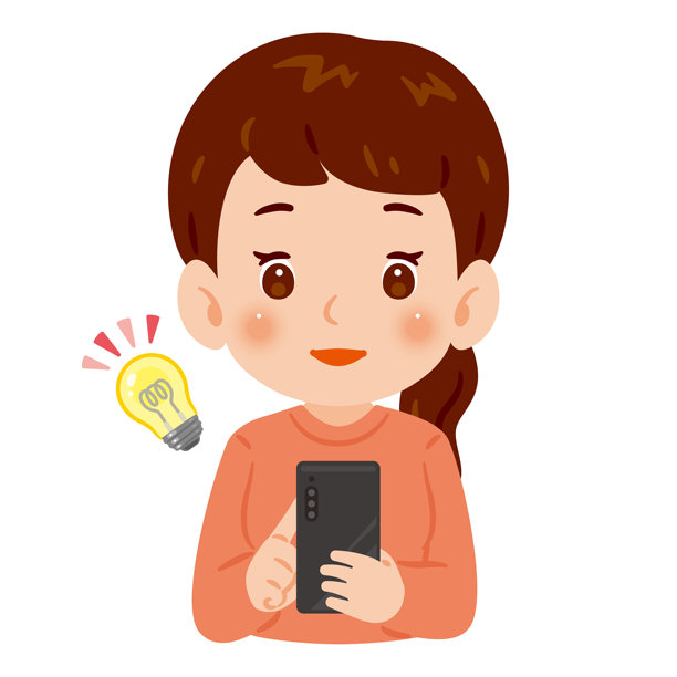 女子看着智能手机恍然大悟的上半身插画图片下载