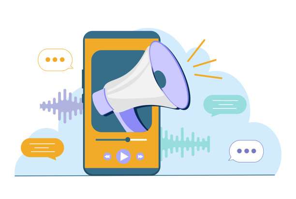 音频营销通过播客、音乐流媒体和其他声音制作等基于声音的内容来推广品牌图片下载