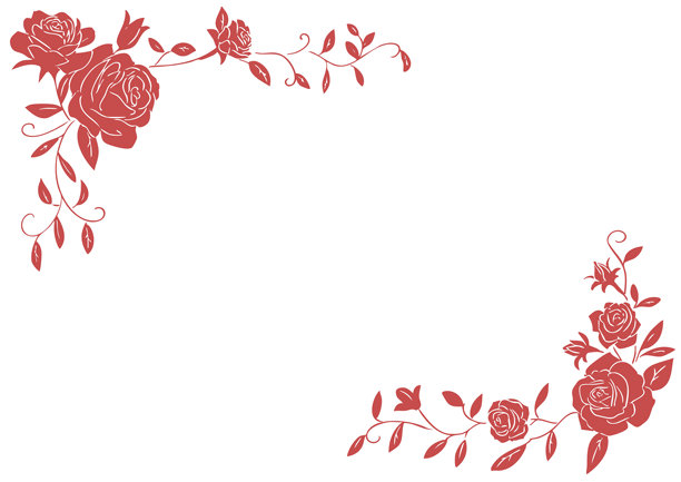 时尚的玫瑰花边，手绘图片下载