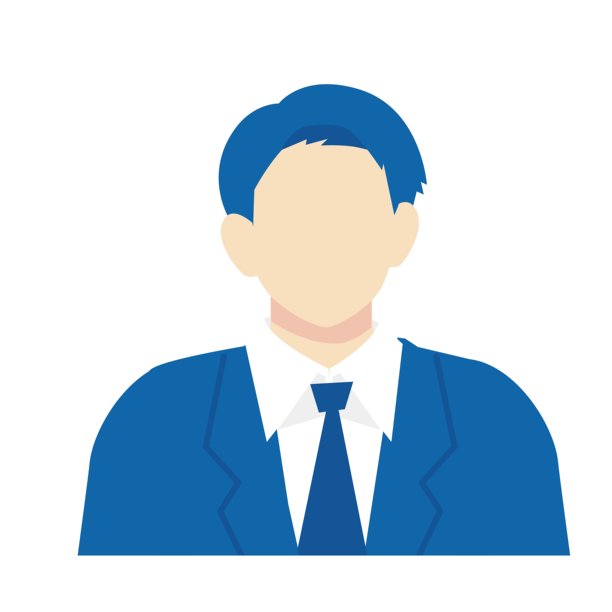 正面商务男士——上半身图标插画图片下载