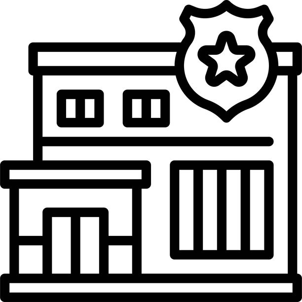 警察局建筑插画图片下载