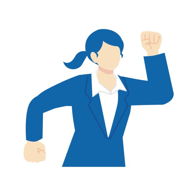 准备起跑的商业女性——上半身插画图片下载