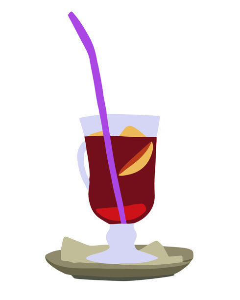 热红酒的矢量插画图片下载