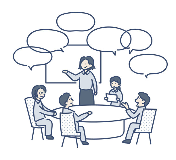 商务专业人士举行会议的插画。图片下载