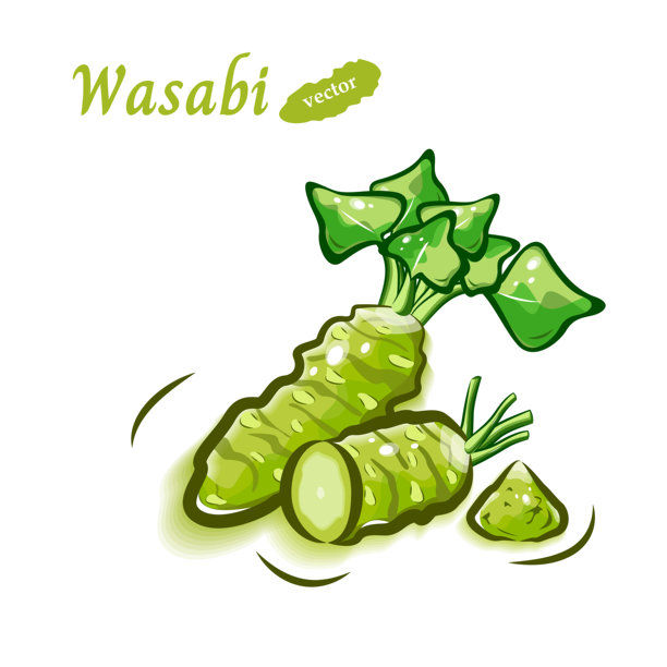 芥末（叶用芥末）插画素材 | 可爱的蔬菜波普艺术图片下载