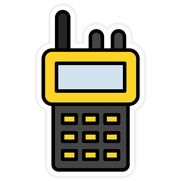 手持对讲机矢量图标图片下载