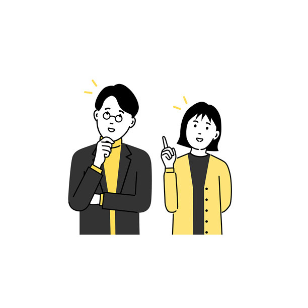 男人和女人插画，获得灵感（思考、洞察、解释、商业场景）图片下载