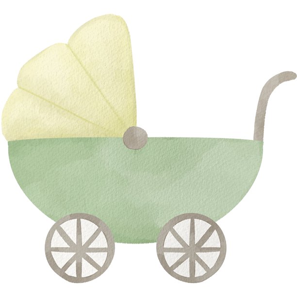 水彩婴儿车插画图片下载