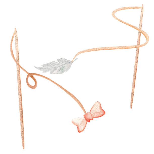 带有蝴蝶结和羽毛的丝带逗猫棒。手绘水彩插画。一幅用于动物插画的简单、柔和色调的图像。图片下载