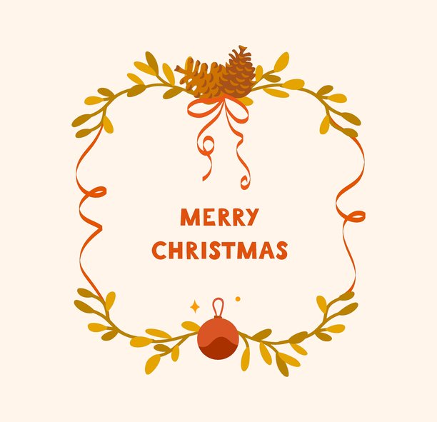 节日圣诞边框。复古风格，温暖的柔和色彩。图片下载