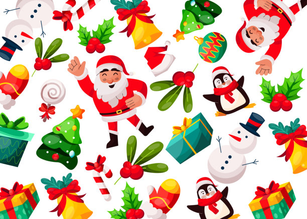 欢乐圣诞节庆祝插画图片下载