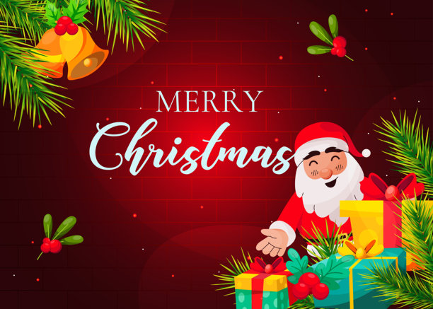 欢乐圣诞庆祝插画图片下载