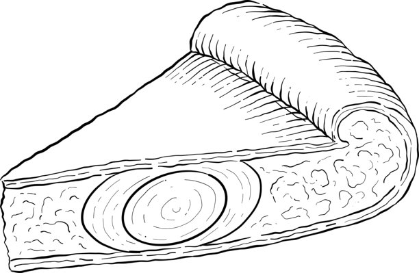 黑白雕版风格的各种意大利美食插画图片下载