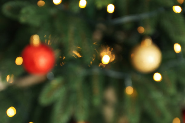 新年快乐的概念，圣诞树，模糊的照片图片下载