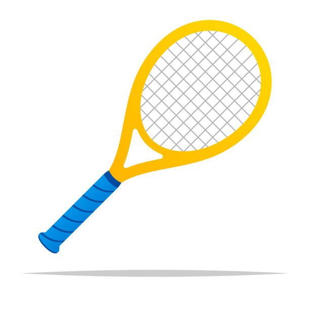 卡通网球拍矢量图，孤立的插画图片下载