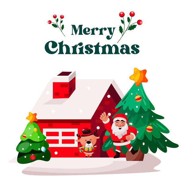 庆祝圣诞节的欢乐插画图片下载