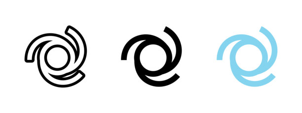 螺旋图标。抽象的圆形漩涡，带有动态曲线的矢量图。代表设计中的运动、能量或旋转。用于徽标、隐喻和品牌概念。图片下载