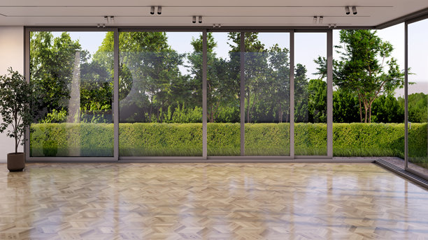 大型豪华现代明亮室内客厅样板图插画 三维渲染图图片下载