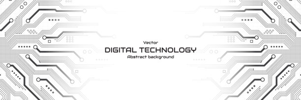 白色背景上的抽象未来主义电路板。带有电子元件的电路线条。用于网站和横幅的科技图案平面设计。矢量插画。图片下载