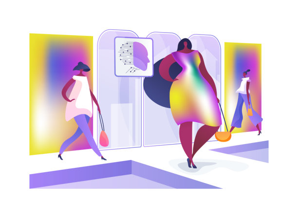 LED 时尚走秀礼服抽象概念矢量插画图片下载