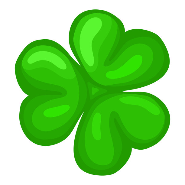 三叶绿色幸运三叶草矢量插画图片下载