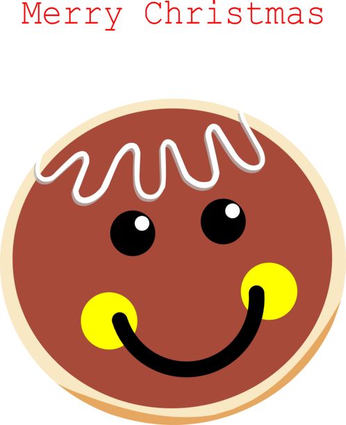 迷人的姜饼人脸矢量插画，拥有糖霜头发和灿烂的笑容，是圣诞烘焙的经典象征。图片下载