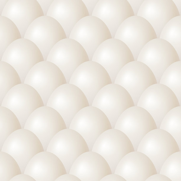 无缝鸡蛋图案，矢量插画。逼真的3D白色鸡蛋纹理。复活节和农场背景。有机食品壁纸，用于包装、厨房设计的重复蛋壳图案图片下载