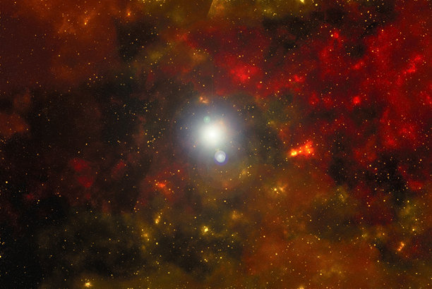 带有星尘和闪耀恒星的太空背景。逼真的宇宙和彩色星云。多彩的星系。3D插画图片下载