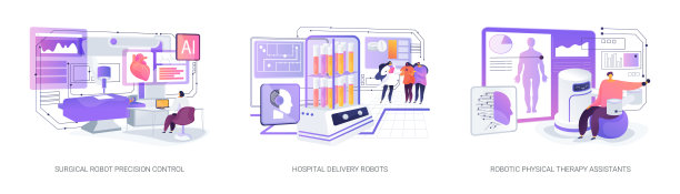 医疗机器人解决方案抽象概念矢量插画图片下载