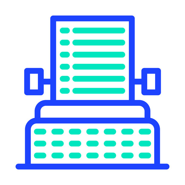 打字机矢量图标设计插画图片下载