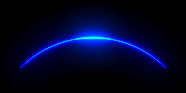 移动的蓝色光束射线。三维插画图片下载