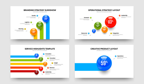 专业介绍 3 4 5 1 选项信息图幻灯片模板包。创意作品集三四五一元素图表演示设计矢量插画集。图片下载