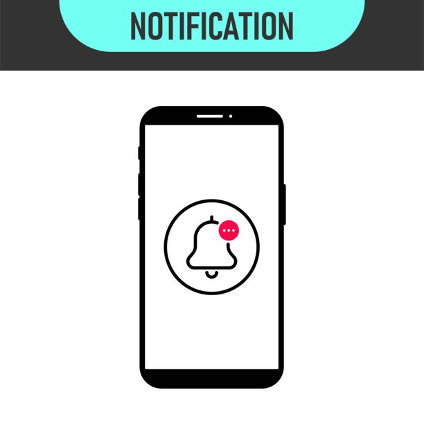 智能手机屏幕上收件箱新消息的通知铃铛图标图片下载