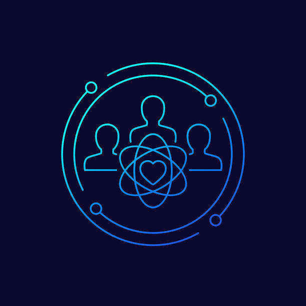 团队核心价值观图标，包含员工，线性设计图片下载