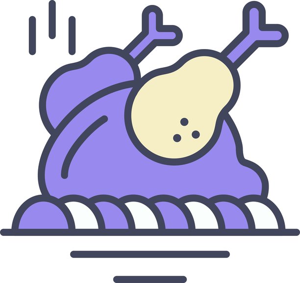 鸡腿图标矢量素材图片下载