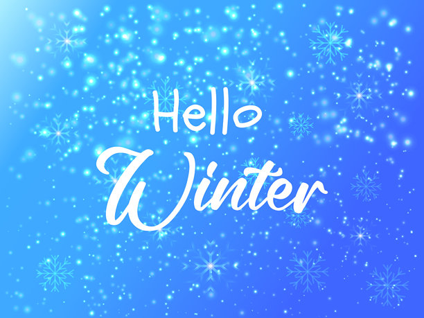 你好冬天雪花背景季节性霜冻插画图片下载
