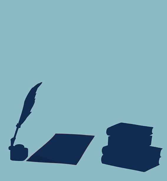 西方书写工具的剪影素材图片下载