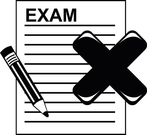 素描黑白图标插画，表示考试不及格图片下载