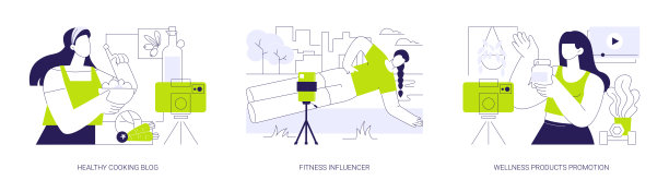 健康生活博文，孤立的卡通矢量插画素材图片下载